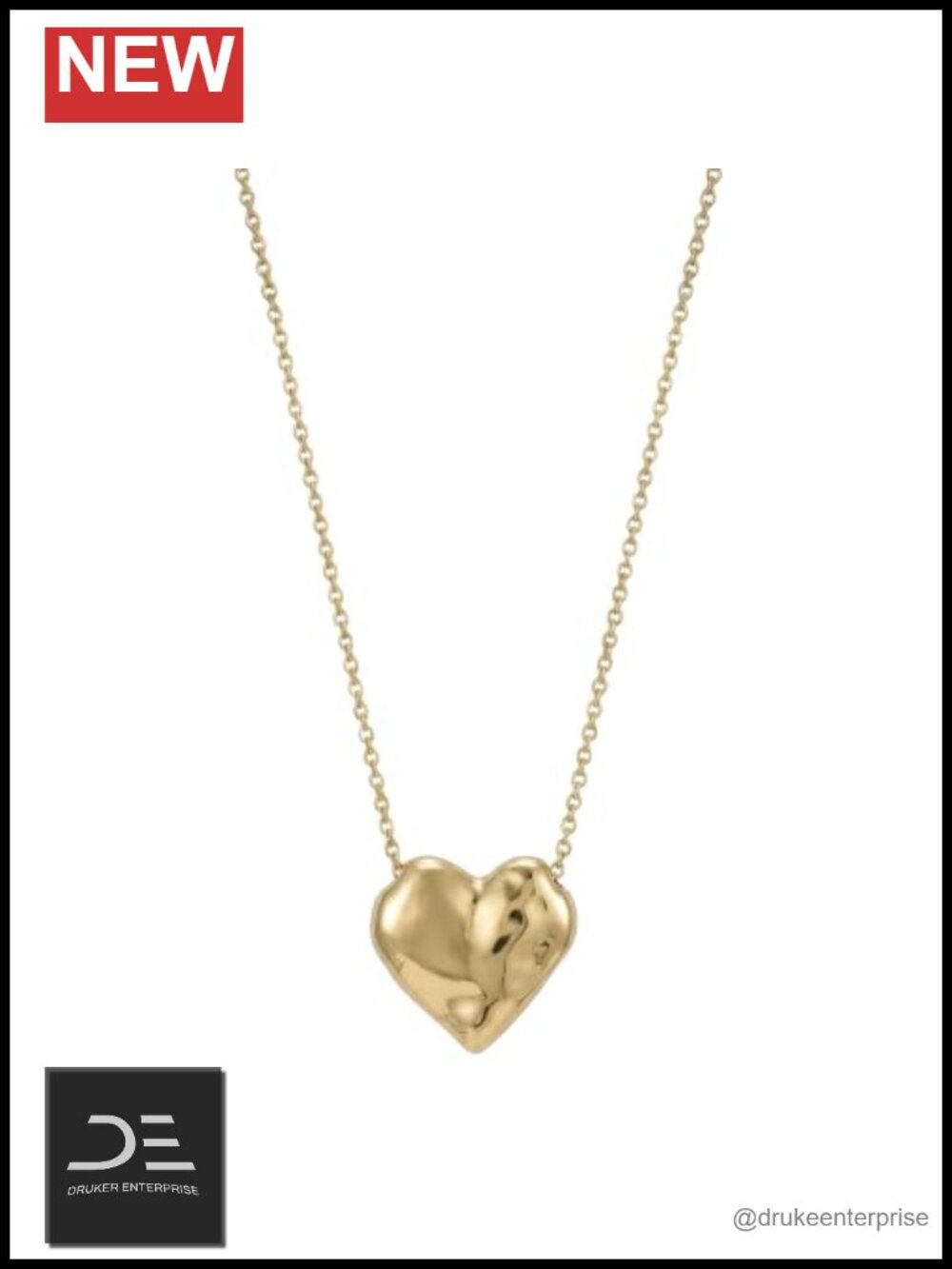 James Michelle Waterproof PVD Stainless Steel Heart Pendant Necklace with